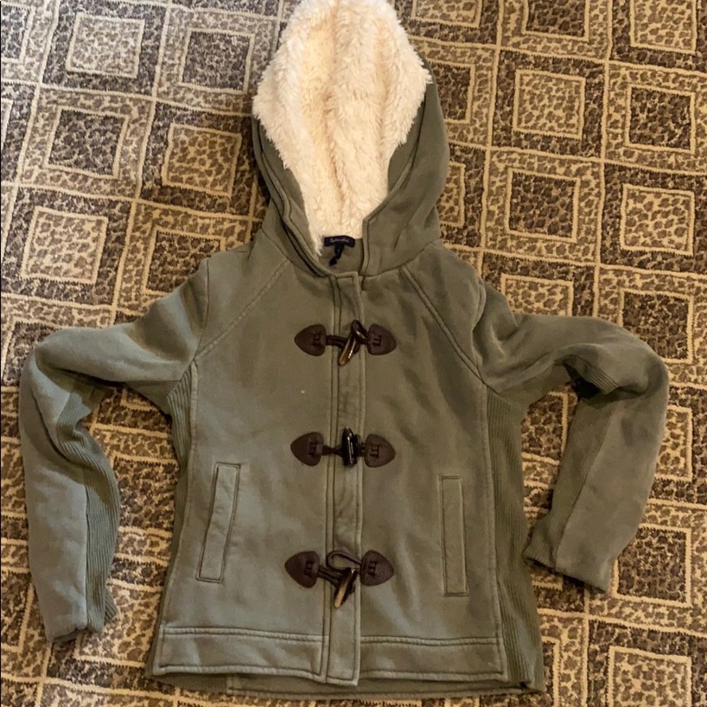 Fur lined hoodie sweatshirt
